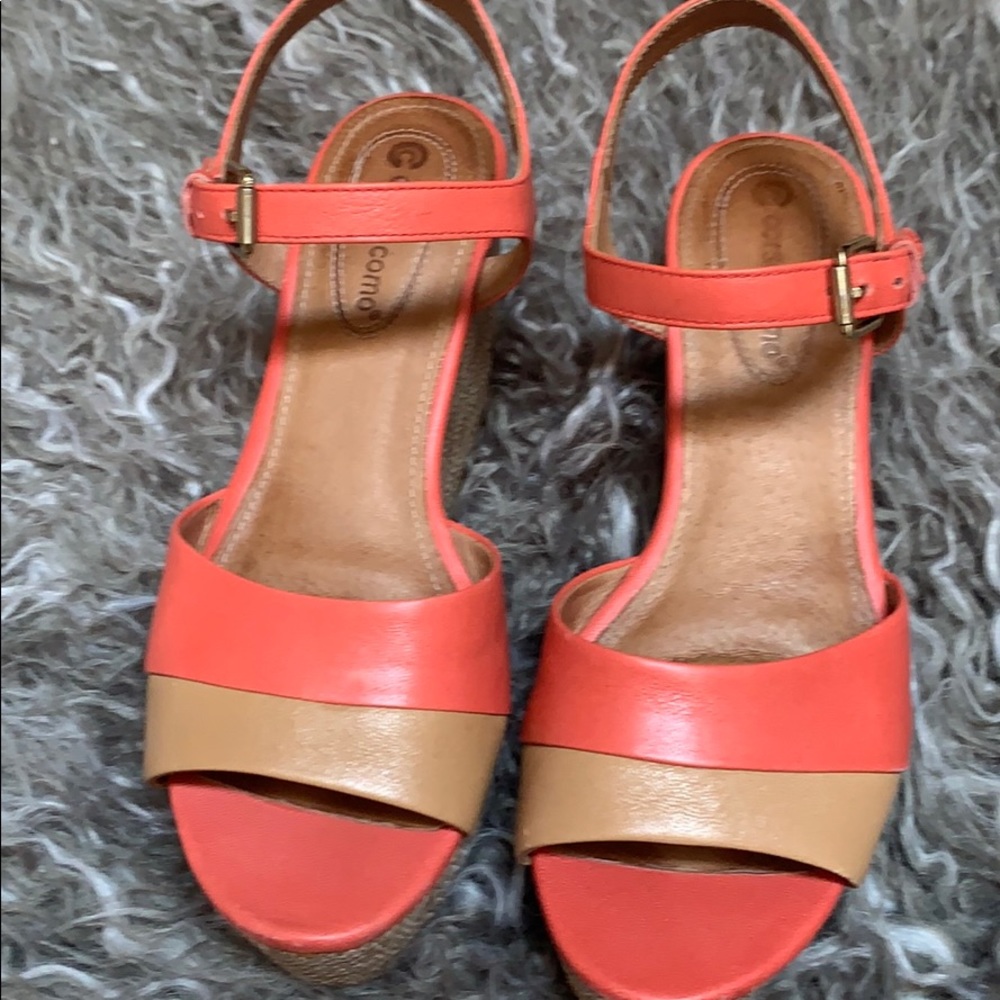 Corso Cosmo Coral Tan Wedge Sandals